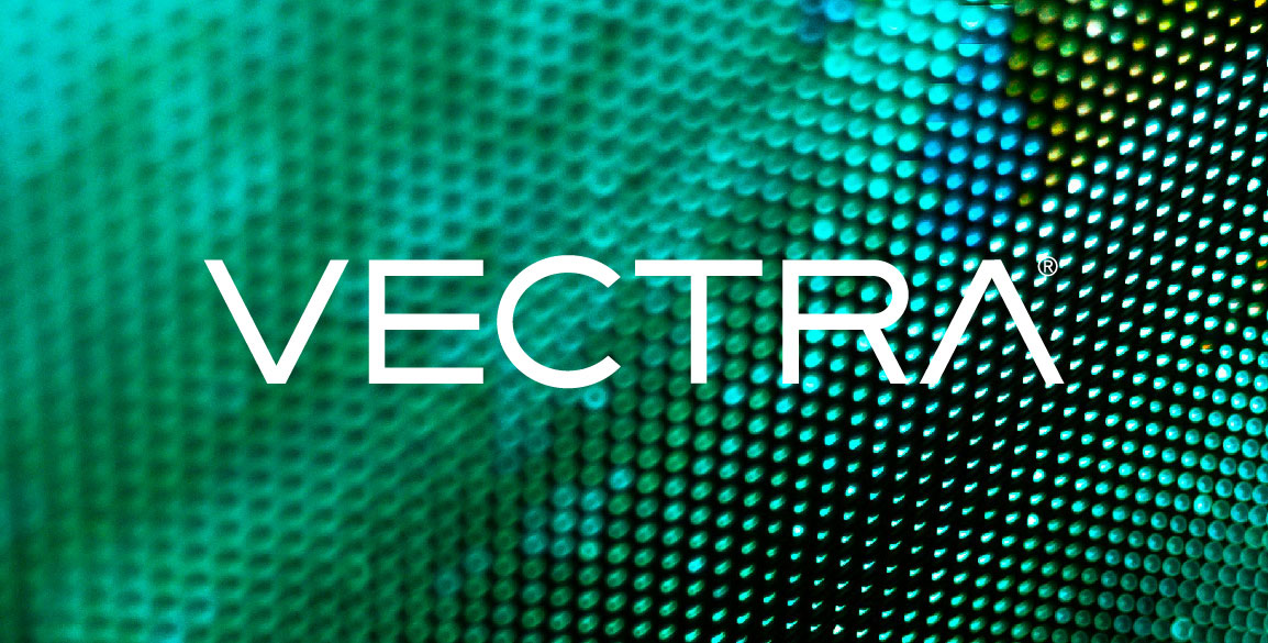 logo Vectra sur un fond abstrait stylisé vert